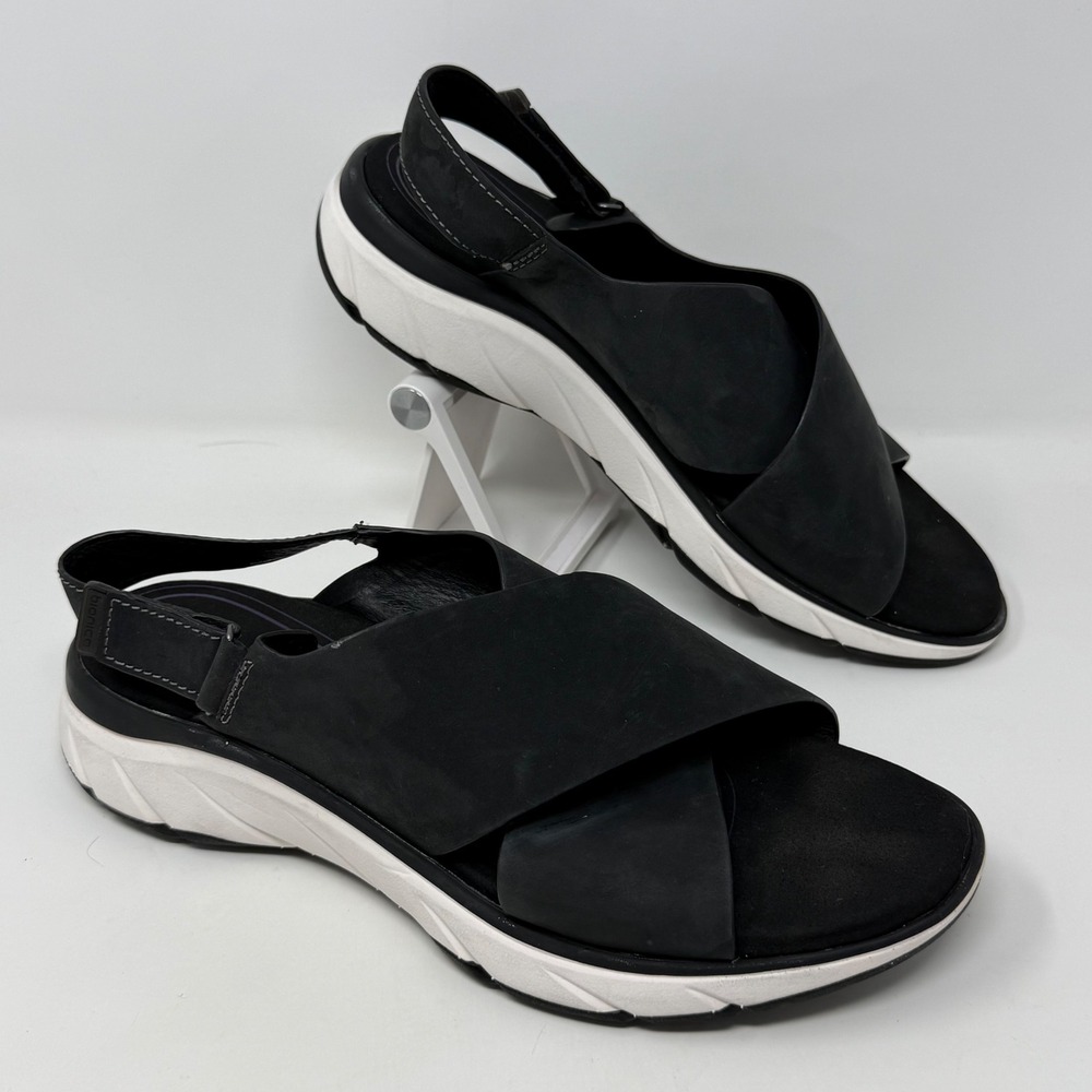 Bionica Black Andrea Womens Leather Crisscross Slingback Sport Sandals Size 10M
